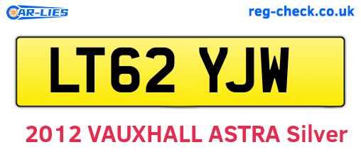 LT62YJW are the vehicle registration plates.