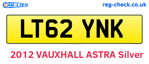 LT62YNK are the vehicle registration plates.
