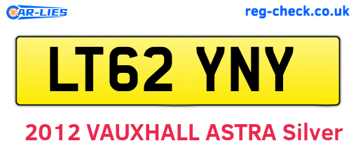 LT62YNY are the vehicle registration plates.