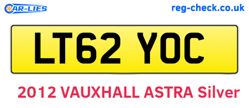 LT62YOC are the vehicle registration plates.