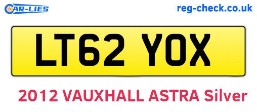 LT62YOX are the vehicle registration plates.