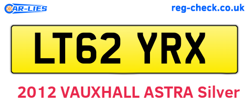 LT62YRX are the vehicle registration plates.