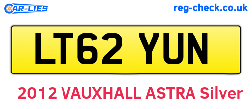 LT62YUN are the vehicle registration plates.