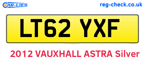LT62YXF are the vehicle registration plates.