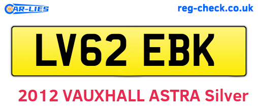 LV62EBK are the vehicle registration plates.