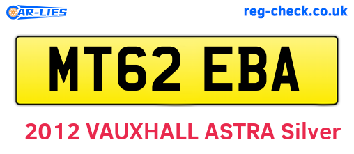 MT62EBA are the vehicle registration plates.