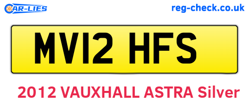MV12HFS are the vehicle registration plates.