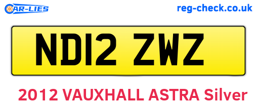 ND12ZWZ are the vehicle registration plates.