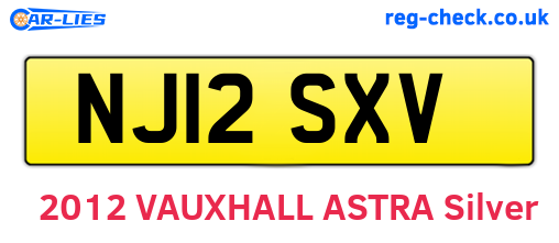 NJ12SXV are the vehicle registration plates.