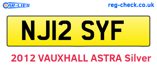 NJ12SYF are the vehicle registration plates.