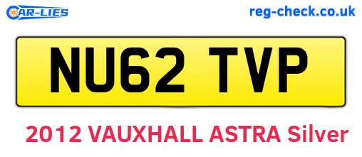 NU62TVP are the vehicle registration plates.