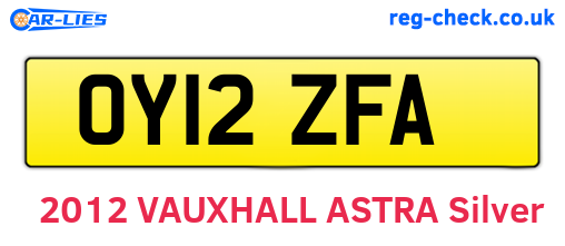 OY12ZFA are the vehicle registration plates.