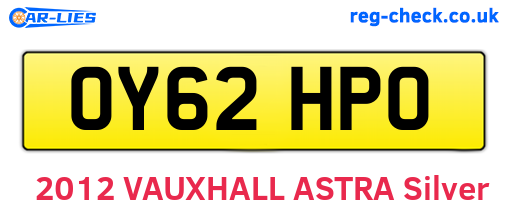 OY62HPO are the vehicle registration plates.