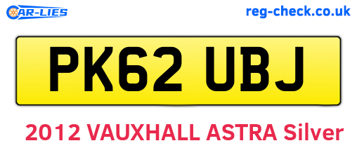 PK62UBJ are the vehicle registration plates.