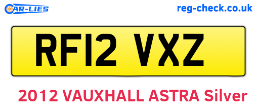 RF12VXZ are the vehicle registration plates.