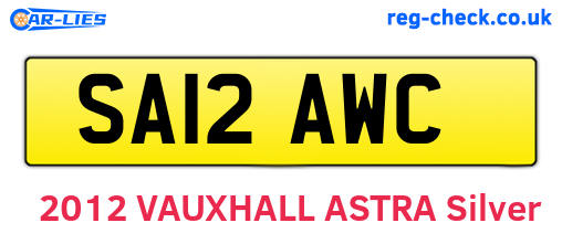 SA12AWC are the vehicle registration plates.