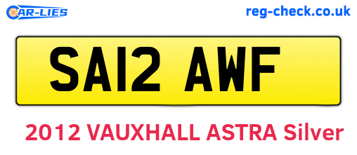 SA12AWF are the vehicle registration plates.