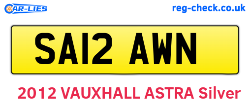 SA12AWN are the vehicle registration plates.
