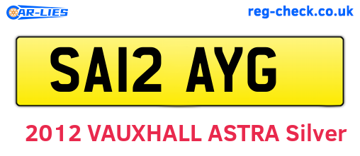 SA12AYG are the vehicle registration plates.