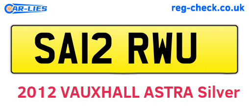 SA12RWU are the vehicle registration plates.