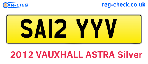 SA12YYV are the vehicle registration plates.