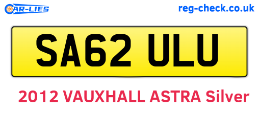 SA62ULU are the vehicle registration plates.