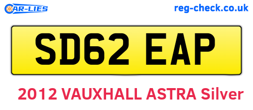 SD62EAP are the vehicle registration plates.