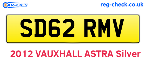 SD62RMV are the vehicle registration plates.