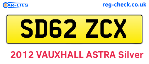 SD62ZCX are the vehicle registration plates.