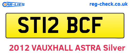 ST12BCF are the vehicle registration plates.