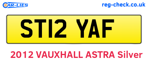 ST12YAF are the vehicle registration plates.