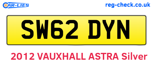 SW62DYN are the vehicle registration plates.