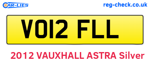 VO12FLL are the vehicle registration plates.