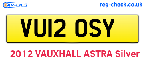 VU12OSY are the vehicle registration plates.