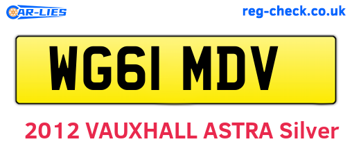 WG61MDV are the vehicle registration plates.