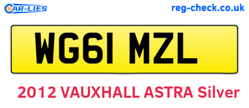 WG61MZL are the vehicle registration plates.