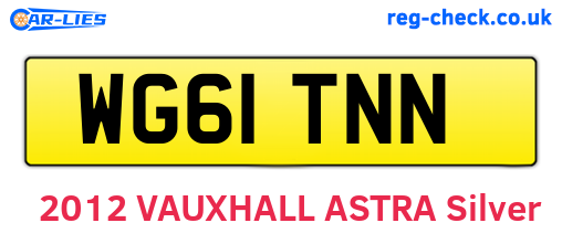WG61TNN are the vehicle registration plates.