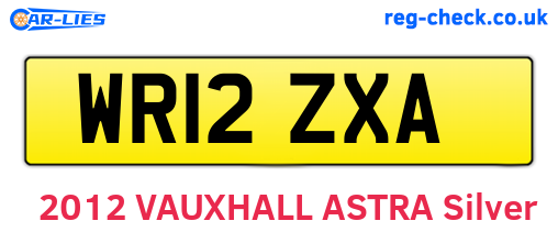 WR12ZXA are the vehicle registration plates.