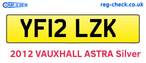 YF12LZK are the vehicle registration plates.