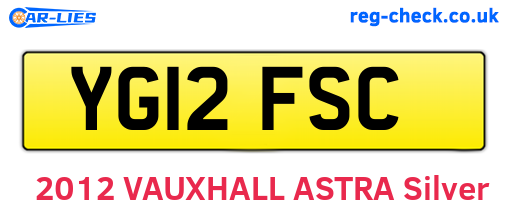 YG12FSC are the vehicle registration plates.