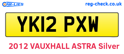 YK12PXW are the vehicle registration plates.