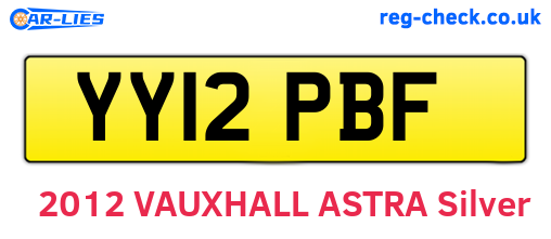 YY12PBF are the vehicle registration plates.