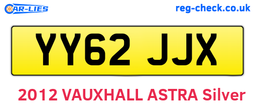 YY62JJX are the vehicle registration plates.