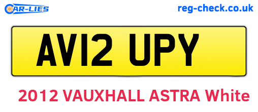 AV12UPY are the vehicle registration plates.