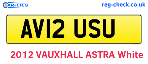 AV12USU are the vehicle registration plates.