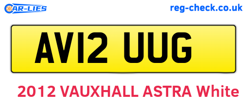 AV12UUG are the vehicle registration plates.