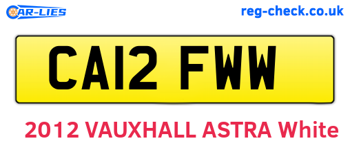 CA12FWW are the vehicle registration plates.