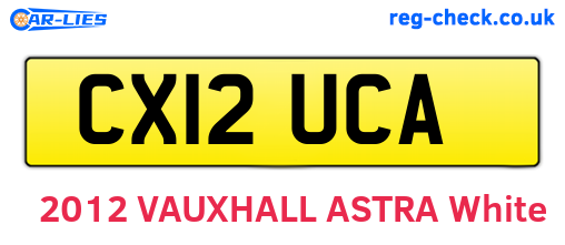 CX12UCA are the vehicle registration plates.