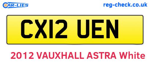 CX12UEN are the vehicle registration plates.