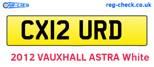 CX12URD are the vehicle registration plates.